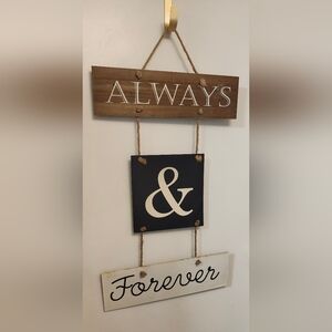 Wooden Wall Hanging with Always & Forever 24"